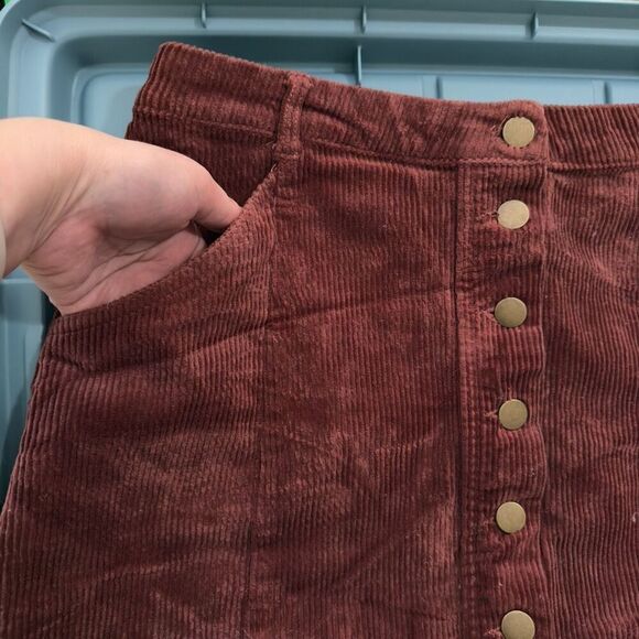 NWOT Forever 21 Plus Size (0X / XXL) Corduroy Mini Skirt, High Waisted, Button-F - Picture 8 of 14
